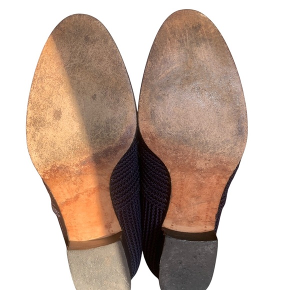 Stuart Weitzman Textured Navy Loafers with Tassels 6 - Picture 7 of 7